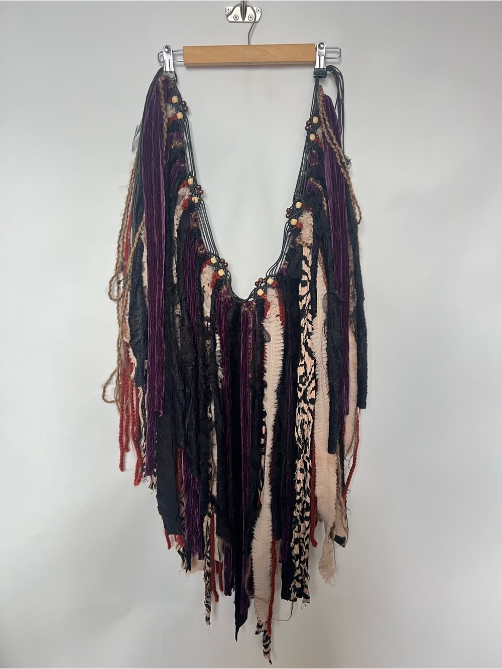 Handmade Fiber Skirt Festival Hip Belt Art Skirt Boho Fairycore Wearable Art